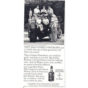 1980 Jack Daniels Tennessee Whiskey Vintage Print Ad Distillery Guides Wall Art